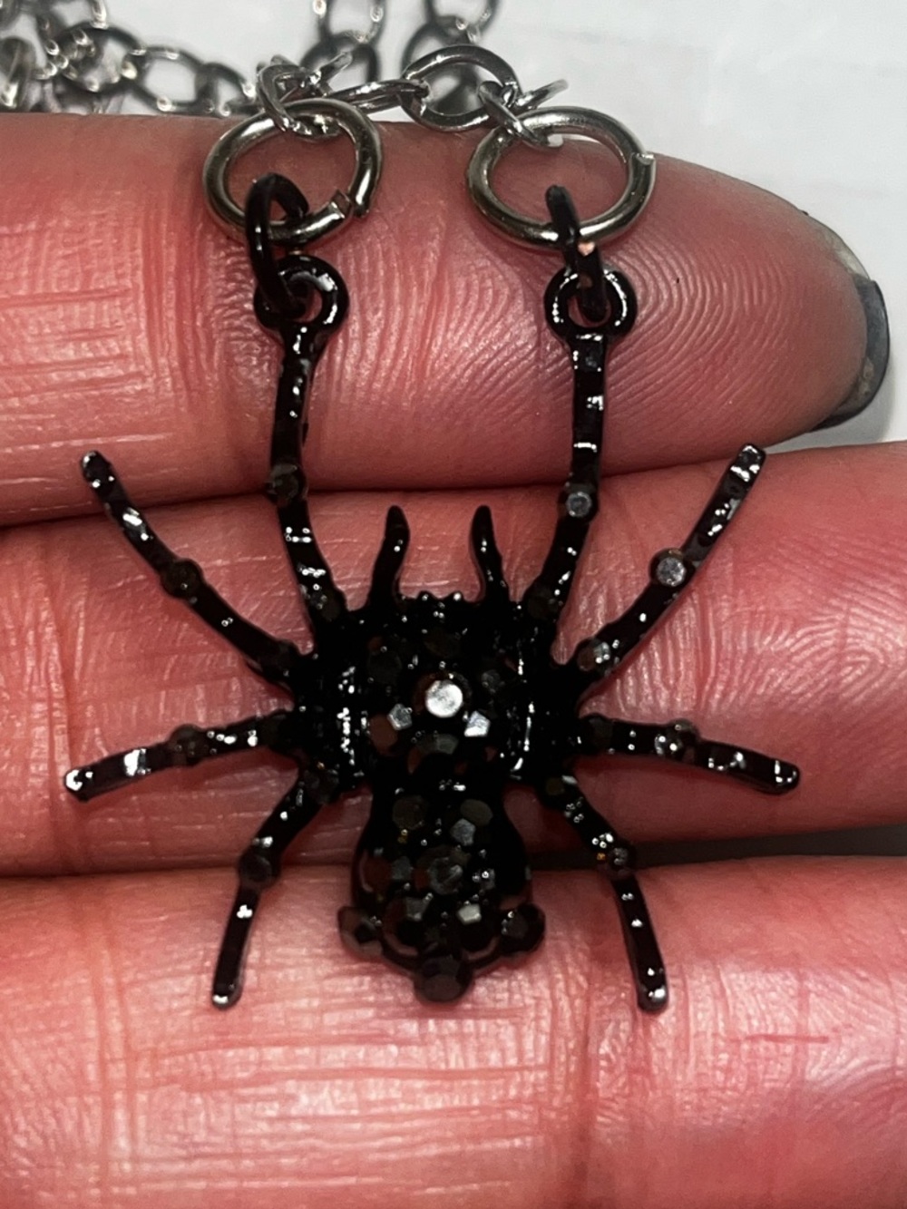 Multi-Color Spider & Web Charm Necklace - Women Jewelry - Picture 9 of 13